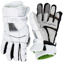 Load image into Gallery viewer, Picture of the white Maverik M5 Men&#39;s Lacrosse Gloves
