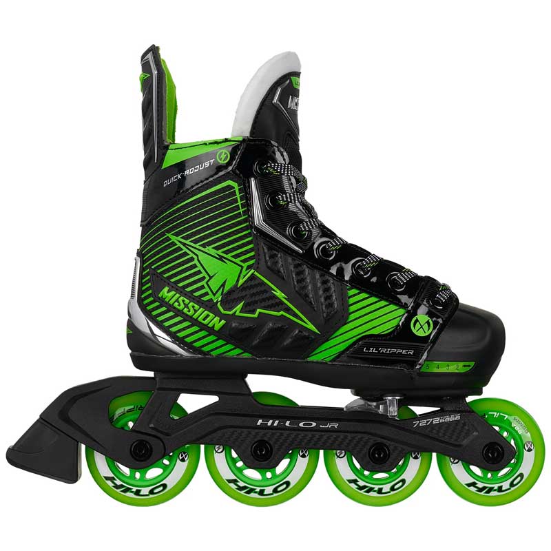 Full side picture of the Mission S21 Lil Ripper Adjustable Roller Hockey Skate (Junior)
