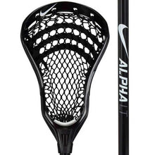 Load image into Gallery viewer, Picture of the black Nike Alpha LT Beginner Complete Lacrosse Stick
