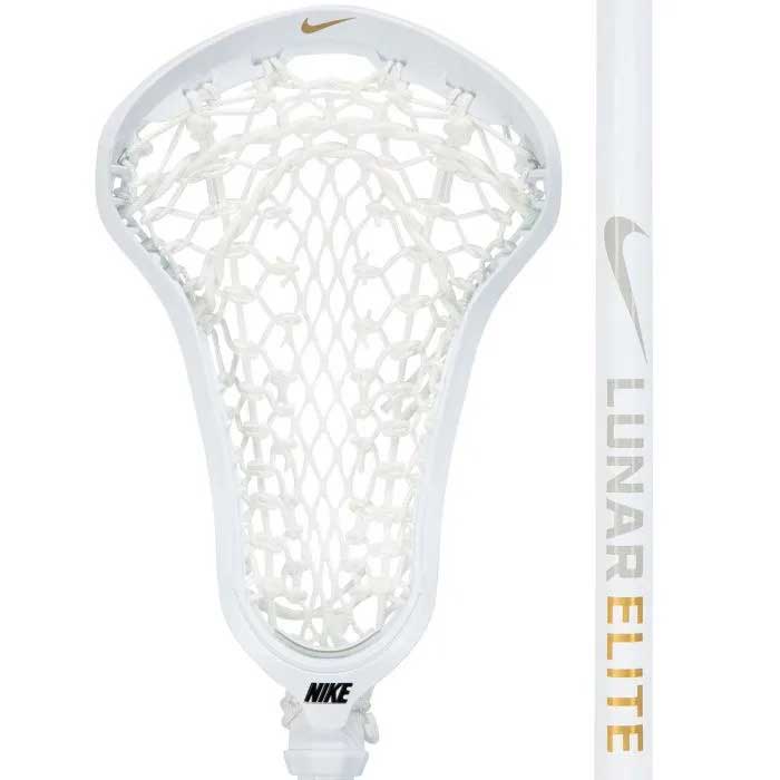 Picture of the white/white/gold Nike Lunar Elite 3 Women's Complete Lacrosse Stick