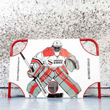Load image into Gallery viewer, Picture of the Snipers Edge Hockey Ultimate Goalie Shooter Tutor in a garage setting
