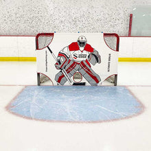 Load image into Gallery viewer, Picture of the Snipers Edge Hockey Ultimate Goalie Shooter Tutor installed at the arena
