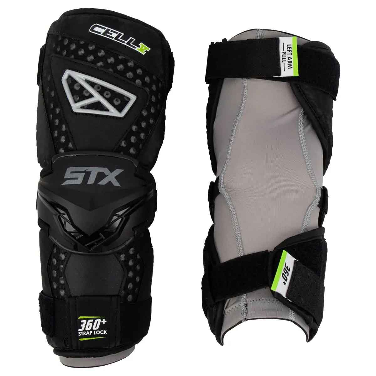 Picture of the black STX Cell V Lacrosse Arm Guards