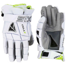 Load image into Gallery viewer, Picture of the white STX Cell V Lacrosse Gloves
