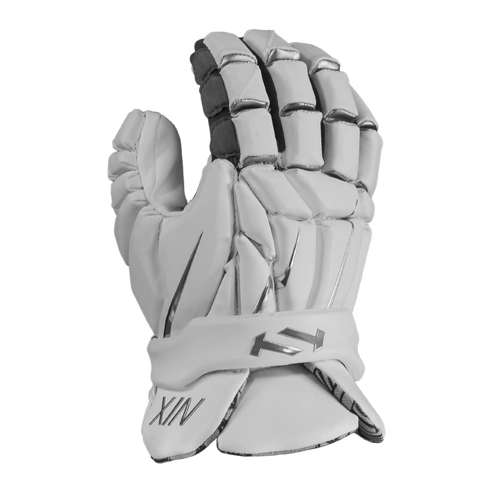Picture of the white True N1X Team Lacrosse Gloves