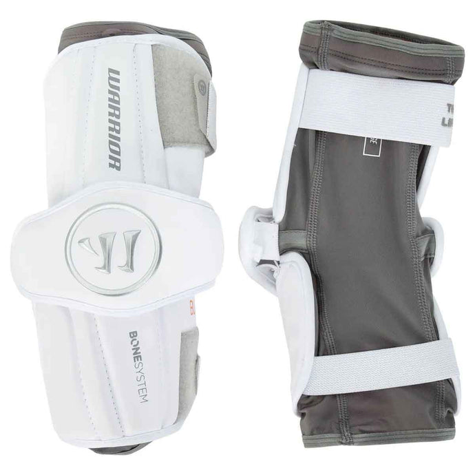 Front and back picture of the Warrior Burn Lacrosse Arm Pads