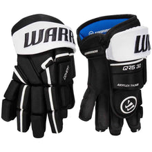 Load image into Gallery viewer, Front and back picture of the black/white Warrior QR5 30 Ice Hockey Gloves (Senior)
